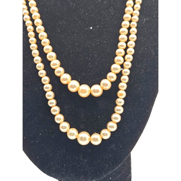 1850s ANTIQUE graduated NATURAL Pearls double strand necklace sterling clasp - Picture 6 of 8